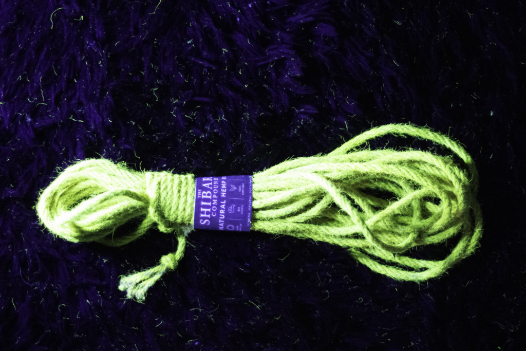 Yellow UV Reactive Hemp Rope – 6mm × 10m