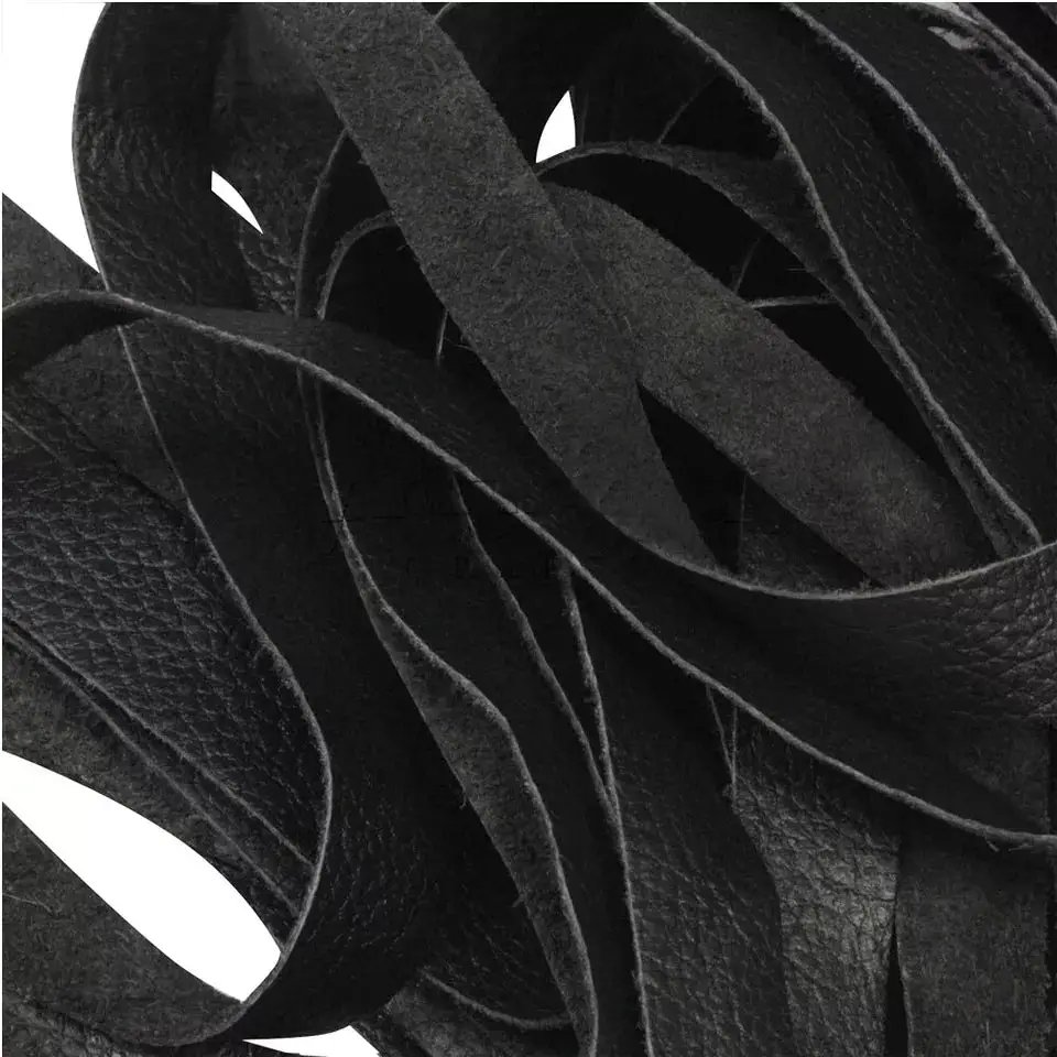 Handmade Premium Black Leather Flogger – 25 Tails - Image 3